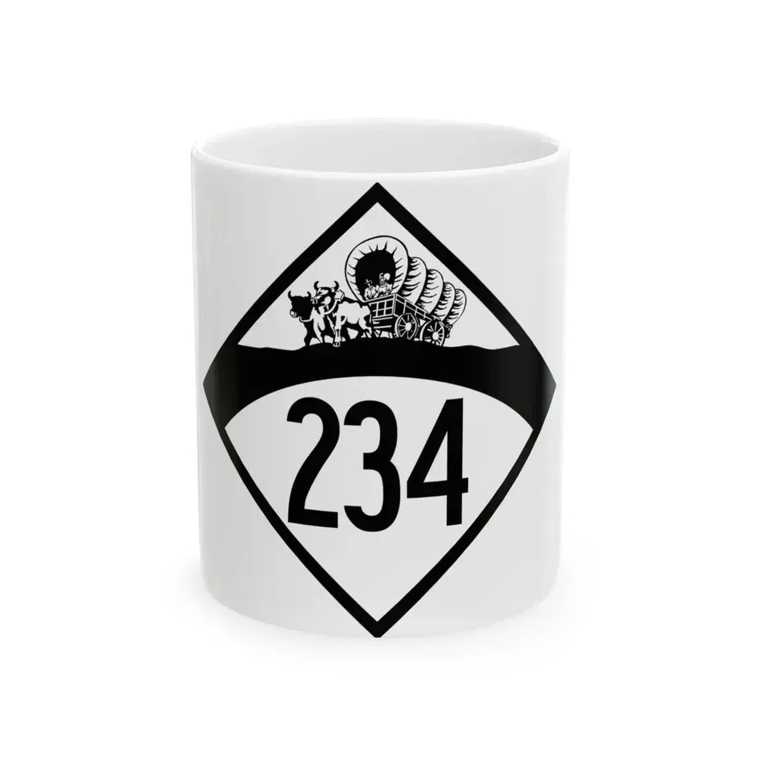 N-234 1950 (Nebraska) (Road Sign) White Coffee Mug 11oz - Go Mug Yourself