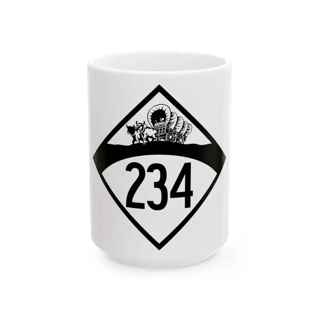 N-234 1950 (Nebraska) (Road Sign) White Coffee Mug 15oz - Go Mug Yourself