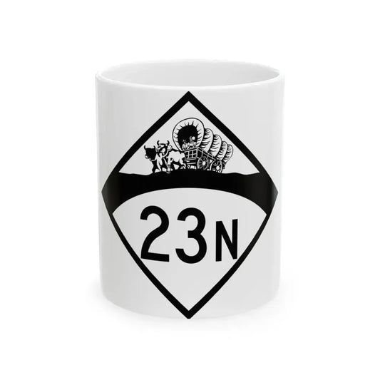 N-23N 1950 (Nebraska) (Road Sign) White Coffee Mug 11oz - Go Mug Yourself