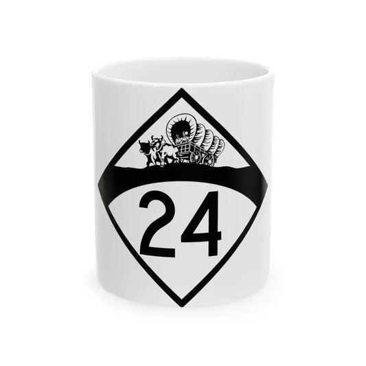 N-24 1950 (Nebraska) (Road Sign) White Coffee Mug 11oz - Go Mug Yourself
