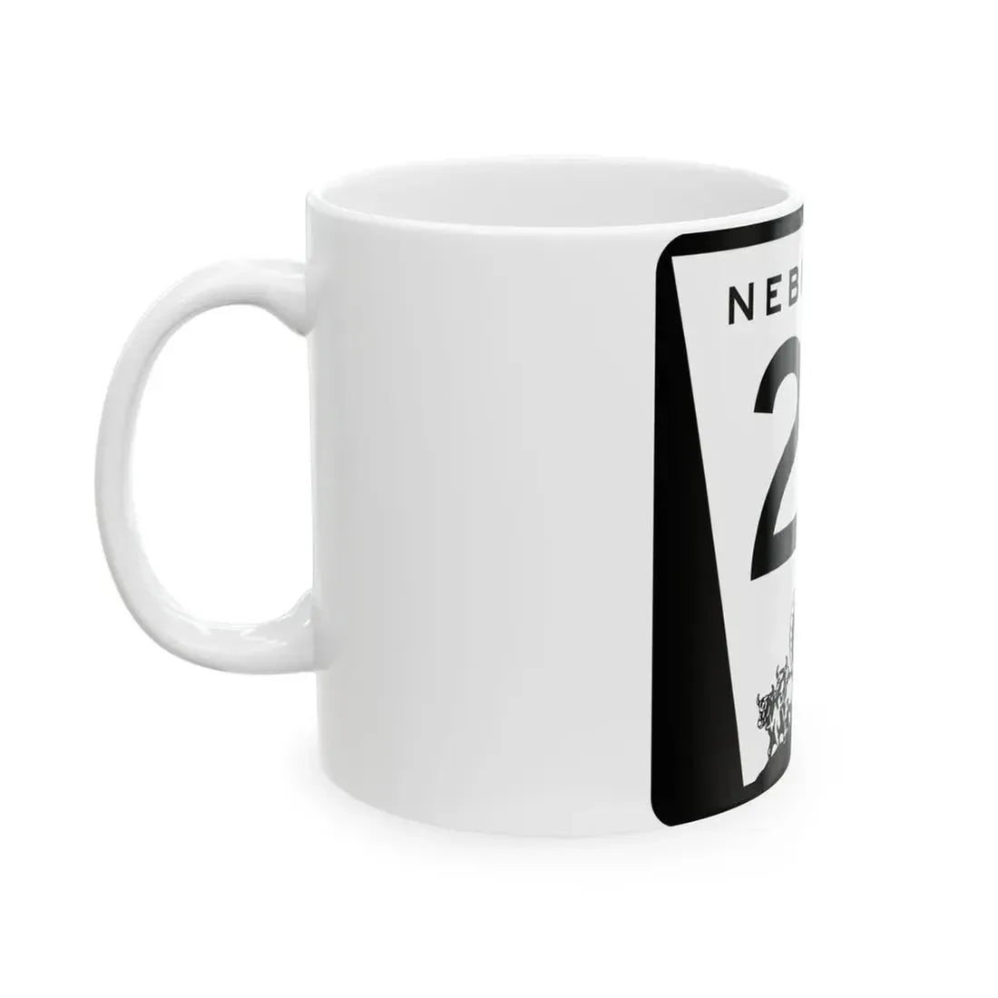 N-24 (Nebraska) (Road Sign) White Coffee Mug - Go Mug Yourself