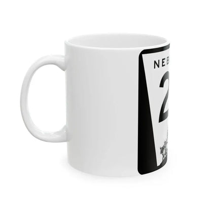 N-24 (Nebraska) (Road Sign) White Coffee Mug - Go Mug Yourself