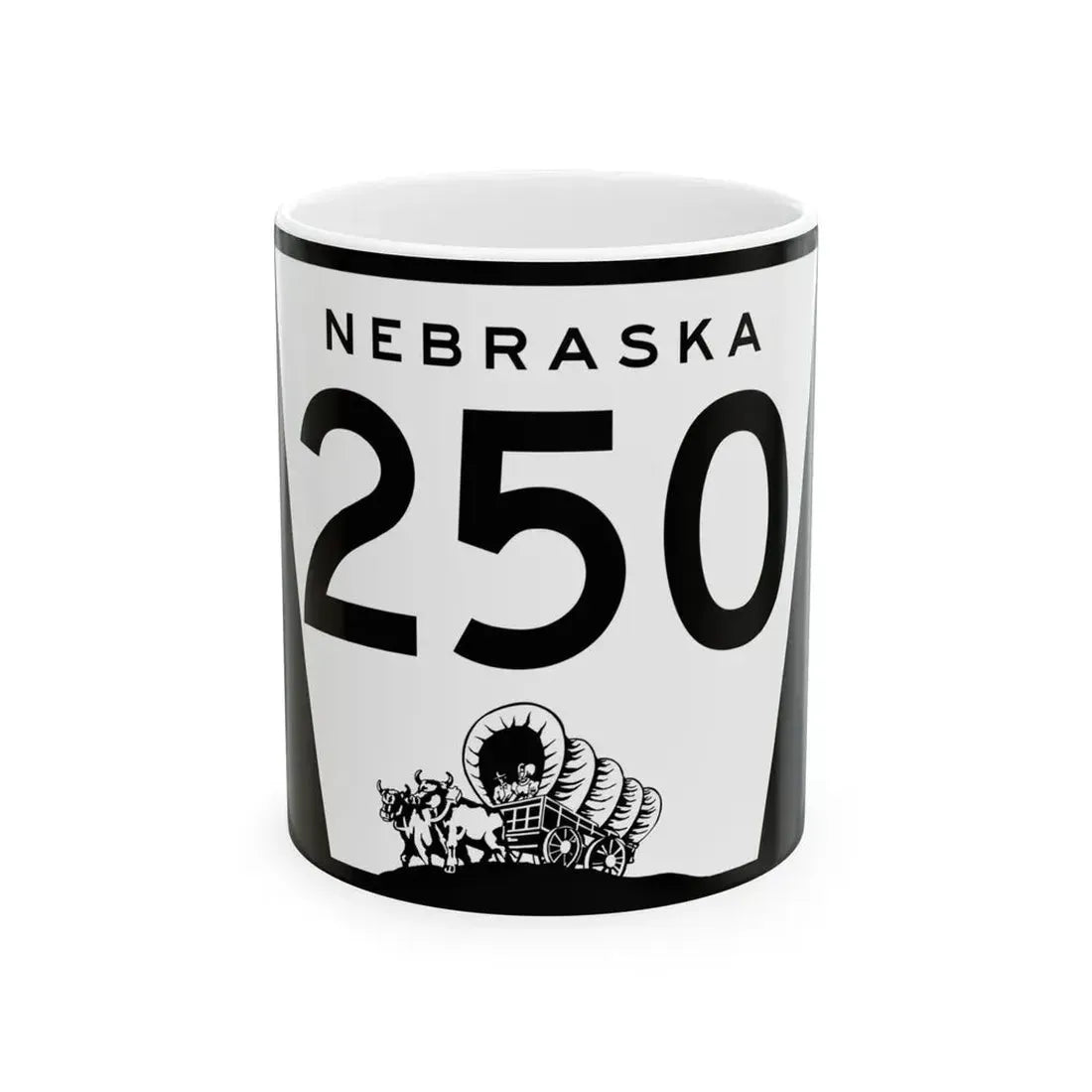 N-250 (Nebraska) (Road Sign) White Coffee Mug 11oz - Go Mug Yourself