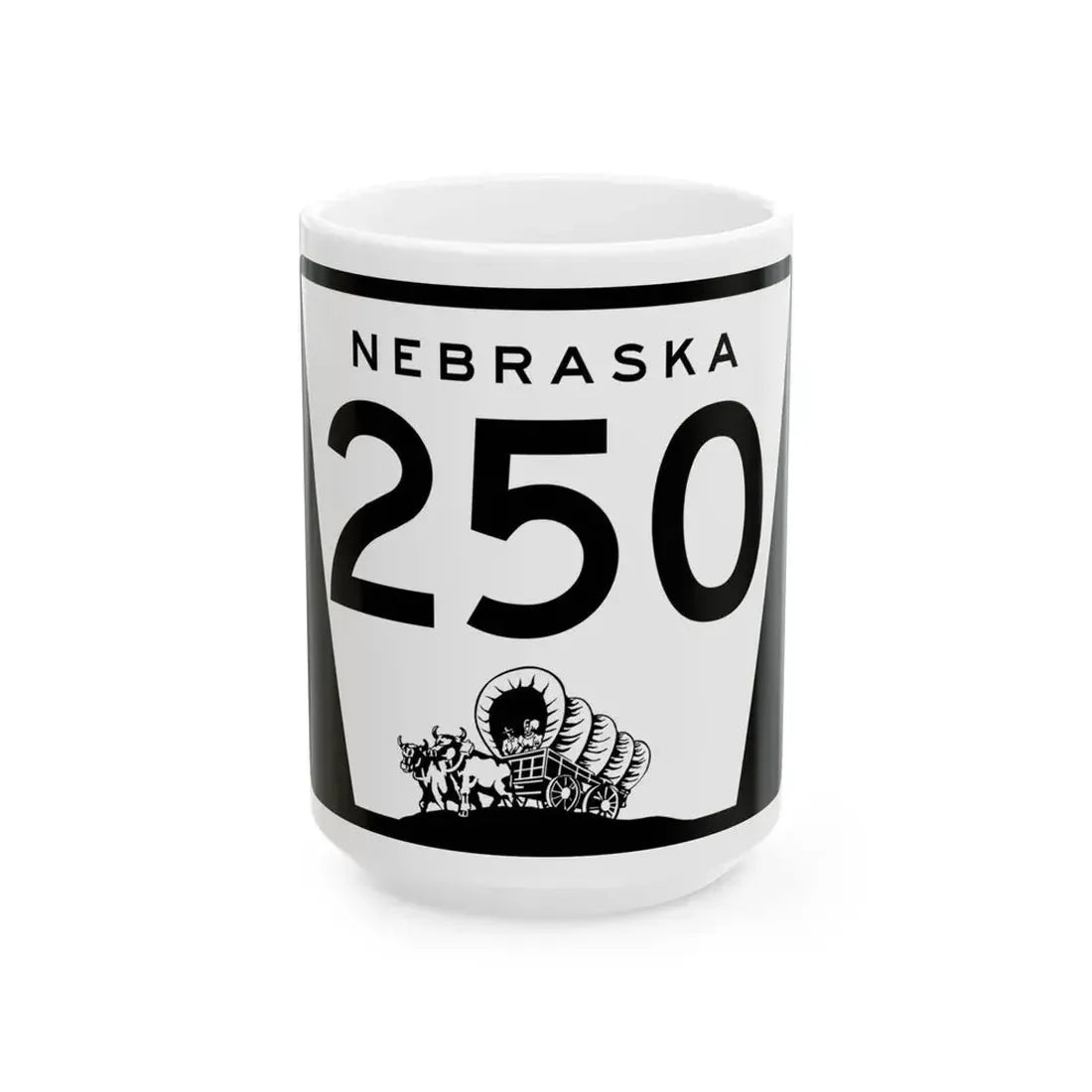 N-250 (Nebraska) (Road Sign) White Coffee Mug 15oz - Go Mug Yourself