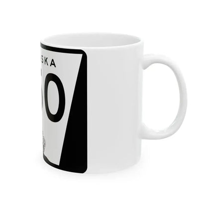 N-250 (Nebraska) (Road Sign) White Coffee Mug - Go Mug Yourself