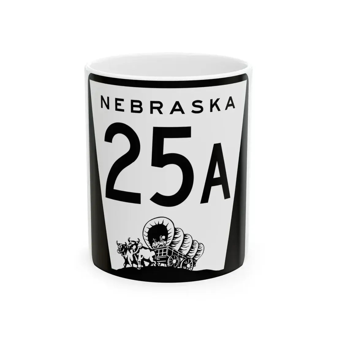 N-25A (Nebraska) (Road Sign) White Coffee Mug 11oz - Go Mug Yourself