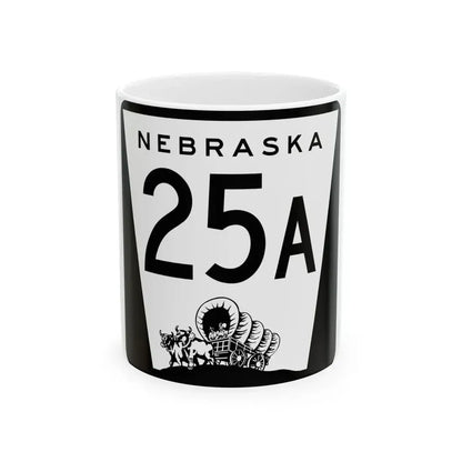 N-25A (Nebraska) (Road Sign) White Coffee Mug 11oz - Go Mug Yourself