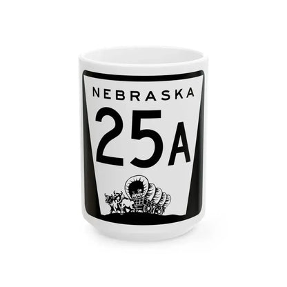 N-25A (Nebraska) (Road Sign) White Coffee Mug 15oz - Go Mug Yourself