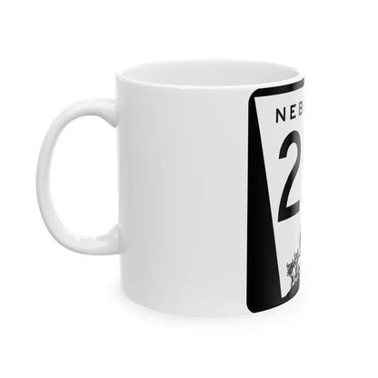 N-25A (Nebraska) (Road Sign) White Coffee Mug - Go Mug Yourself
