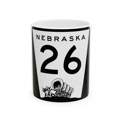 N-26 (Nebraska) (Road Sign) White Coffee Mug 11oz - Go Mug Yourself