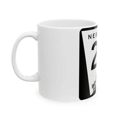 N-26 (Nebraska) (Road Sign) White Coffee Mug - Go Mug Yourself