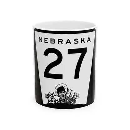 N-27 (Nebraska) (Road Sign) White Coffee Mug 11oz - Go Mug Yourself