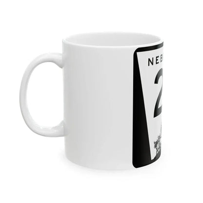 N-27 (Nebraska) (Road Sign) White Coffee Mug - Go Mug Yourself