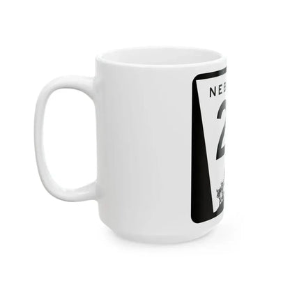 N-27 (Nebraska) (Road Sign) White Coffee Mug - Go Mug Yourself