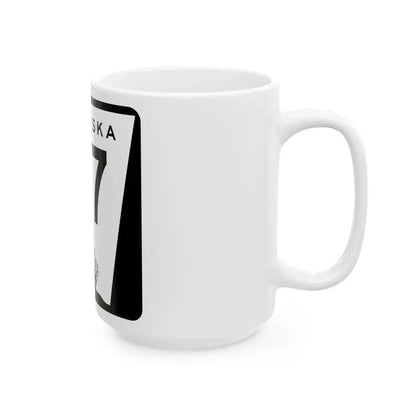 N-27 (Nebraska) (Road Sign) White Coffee Mug - Go Mug Yourself