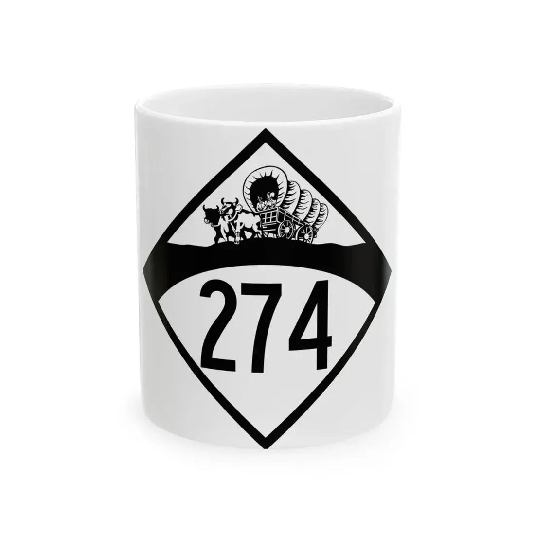 N-274 1950 (Nebraska) (Road Sign) White Coffee Mug 11oz - Go Mug Yourself