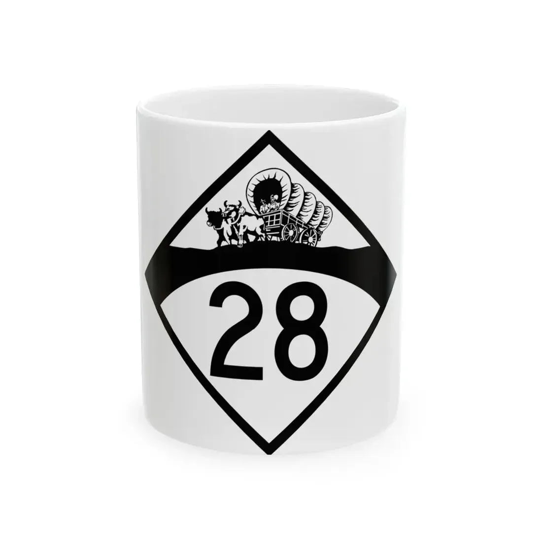 N-28 1950 (Nebraska) (Road Sign) White Coffee Mug 11oz - Go Mug Yourself