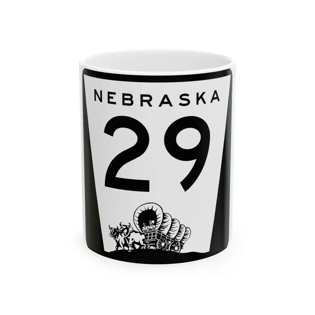 N-29 (Nebraska) (Road Sign) White Coffee Mug 11oz - Go Mug Yourself