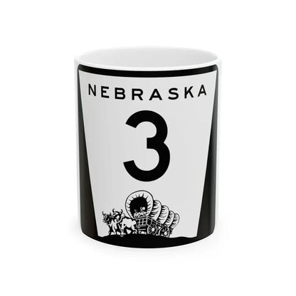 N-3 (Nebraska) (Road Sign) White Coffee Mug 11oz - Go Mug Yourself