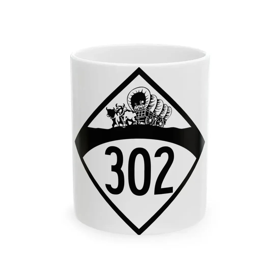 N-302 1950 (Nebraska) (Road Sign) White Coffee Mug 11oz - Go Mug Yourself