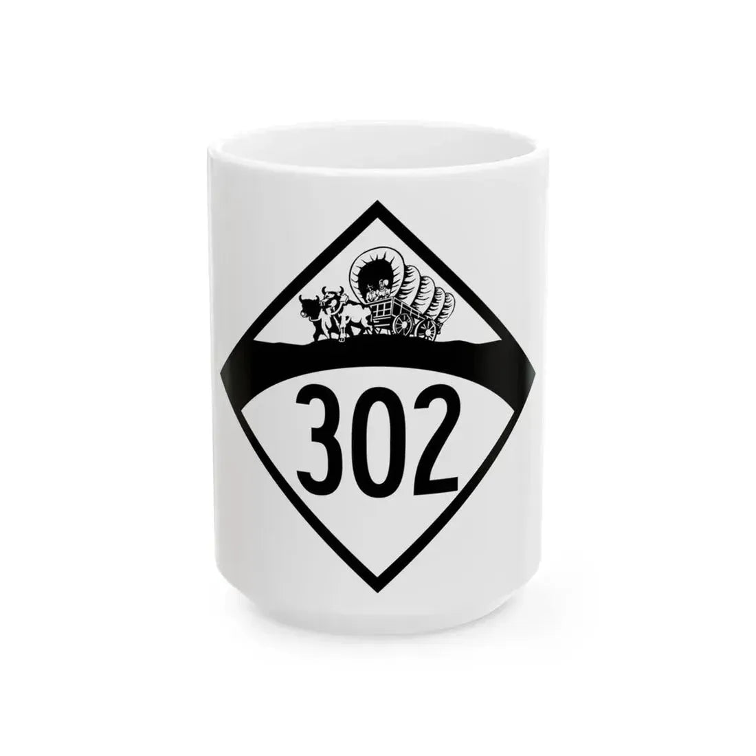 N-302 1950 (Nebraska) (Road Sign) White Coffee Mug 15oz - Go Mug Yourself