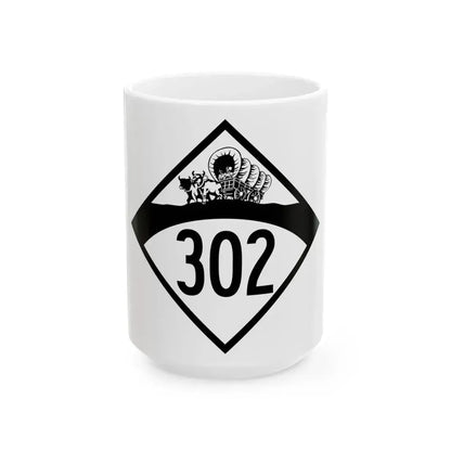 N-302 1950 (Nebraska) (Road Sign) White Coffee Mug 15oz - Go Mug Yourself