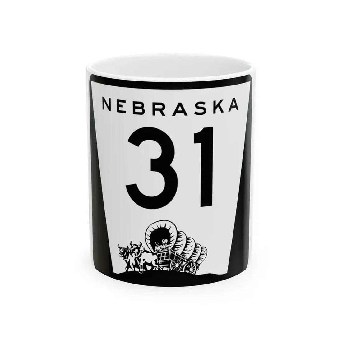 N-31 (Nebraska) (Road Sign) White Coffee Mug 11oz - Go Mug Yourself