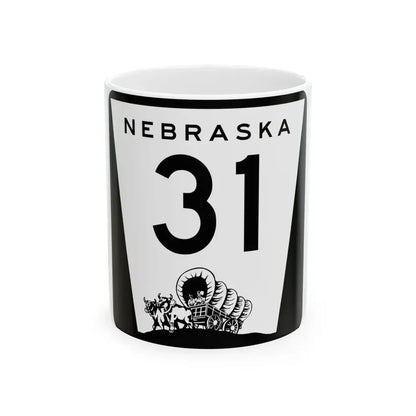 N-31 (Nebraska) (Road Sign) White Coffee Mug 11oz - Go Mug Yourself