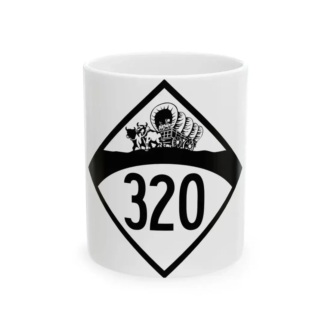 N-320 1950 (Nebraska) (Road Sign) White Coffee Mug 11oz - Go Mug Yourself