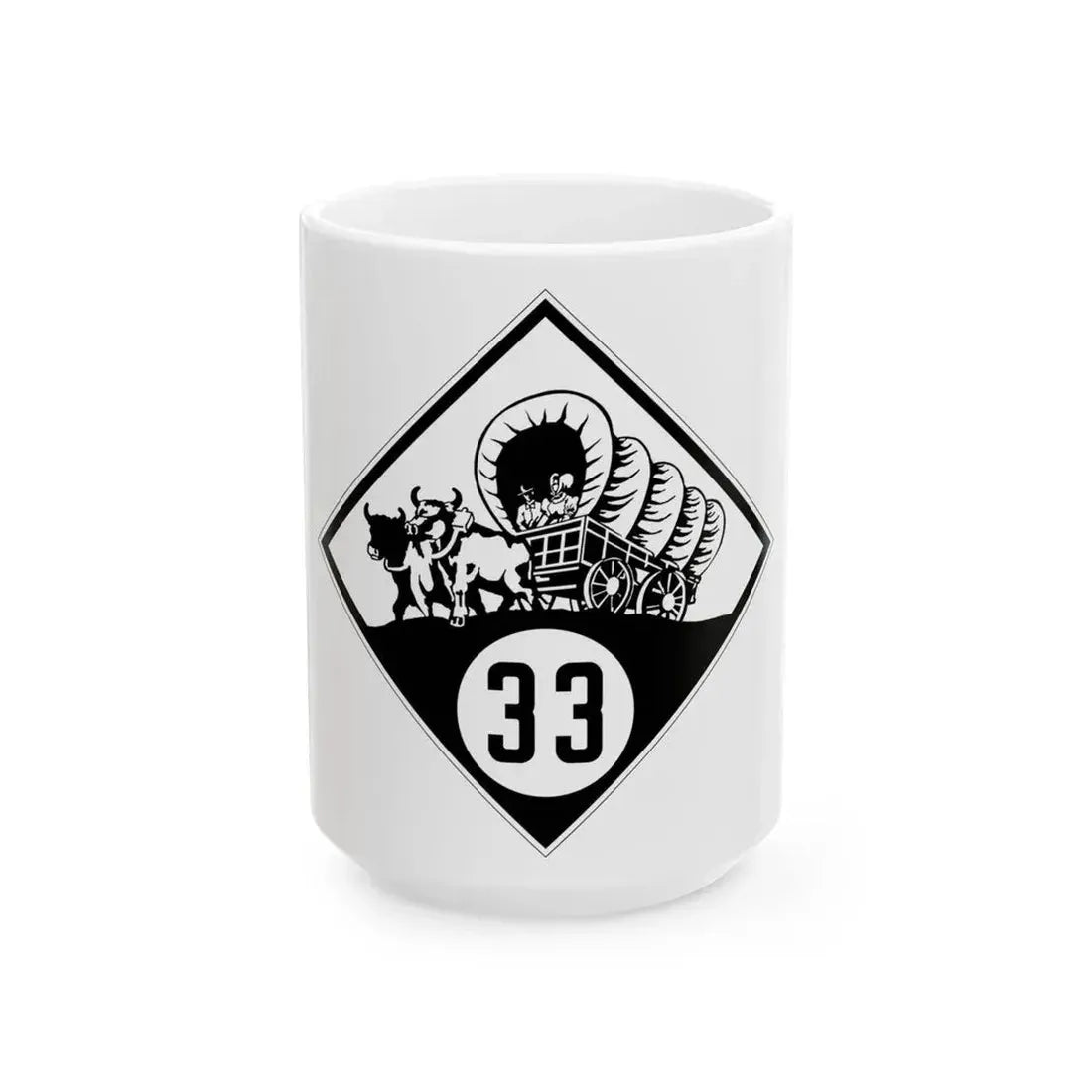N-33 1926 (Nebraska) (Road Sign) White Coffee Mug 15oz - Go Mug Yourself