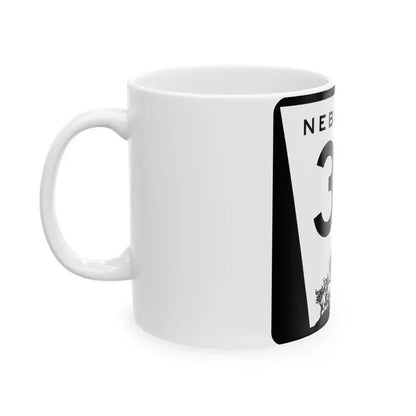 N-33 (Nebraska) (Road Sign) White Coffee Mug - Go Mug Yourself