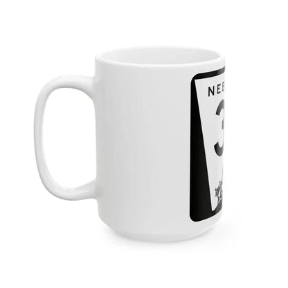 N-33 (Nebraska) (Road Sign) White Coffee Mug - Go Mug Yourself
