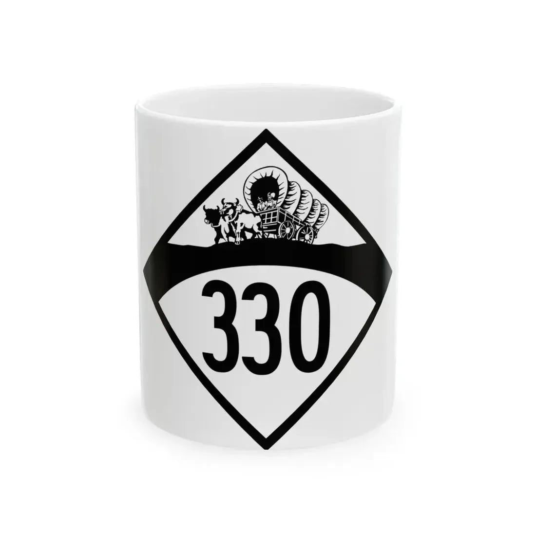 N-330 1950 (Nebraska) (Road Sign) White Coffee Mug 11oz - Go Mug Yourself