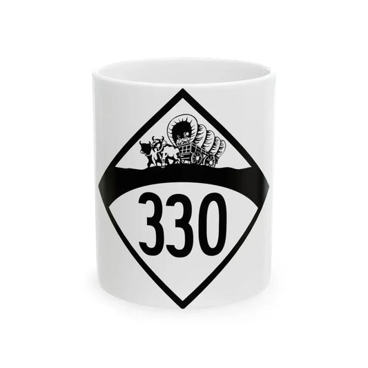 N-330 1950 (Nebraska) (Road Sign) White Coffee Mug 11oz - Go Mug Yourself