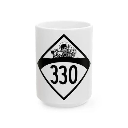 N-330 1950 (Nebraska) (Road Sign) White Coffee Mug 15oz - Go Mug Yourself