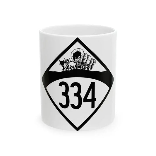 N-334 1950 (Nebraska) (Road Sign) White Coffee Mug 11oz - Go Mug Yourself
