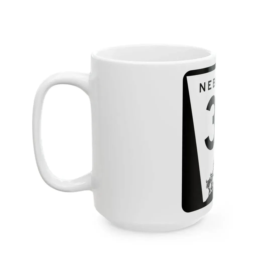 N-34 (Nebraska) (Road Sign) White Coffee Mug - Go Mug Yourself