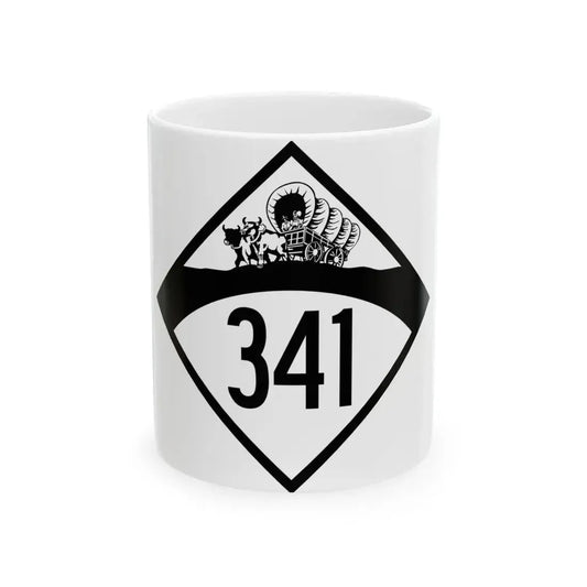 N-341 1950 (Nebraska) (Road Sign) White Coffee Mug 11oz - Go Mug Yourself