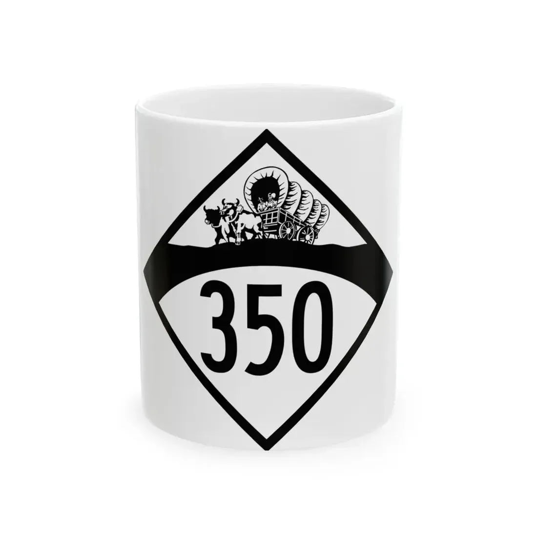 N-350 1950 (Nebraska) (Road Sign) White Coffee Mug 11oz - Go Mug Yourself