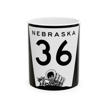N-36 (Nebraska) (Road Sign) White Coffee Mug 11oz - Go Mug Yourself