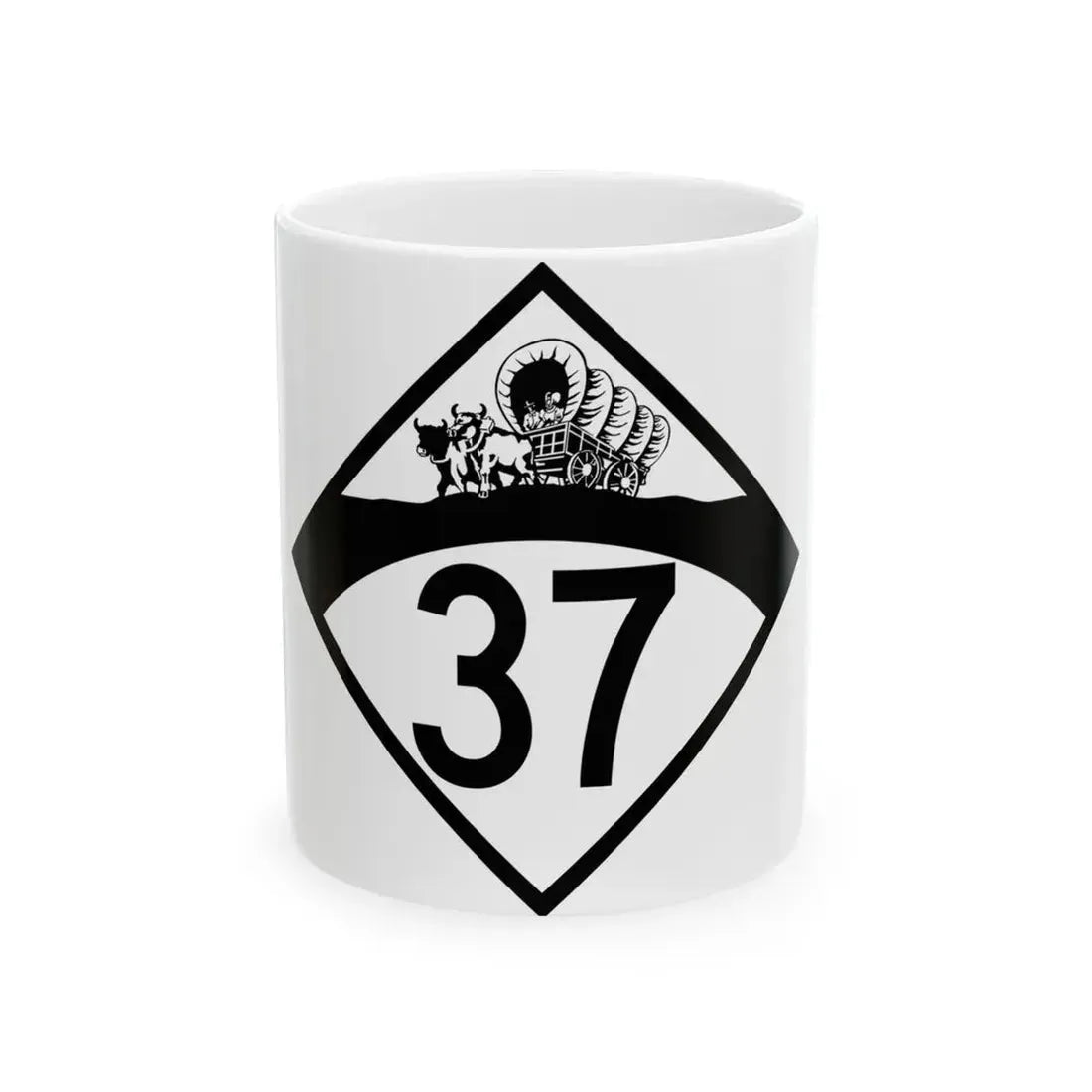 N-37 1950 (Nebraska) (Road Sign) White Coffee Mug 11oz - Go Mug Yourself