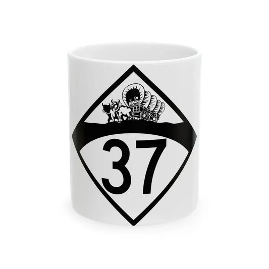 N-37 1950 (Nebraska) (Road Sign) White Coffee Mug 11oz - Go Mug Yourself
