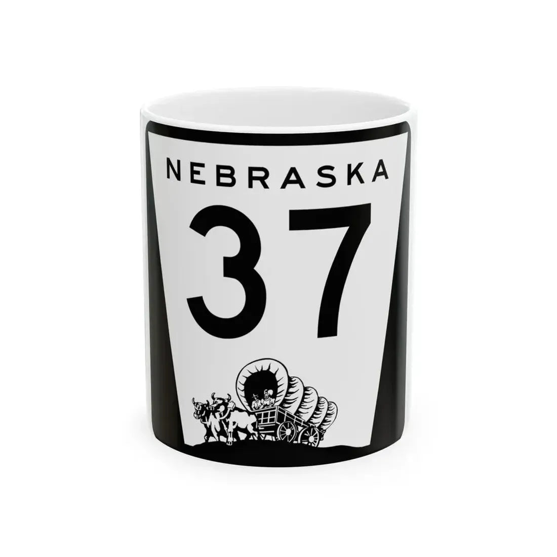 N-37 (Nebraska) (Road Sign) White Coffee Mug 11oz - Go Mug Yourself