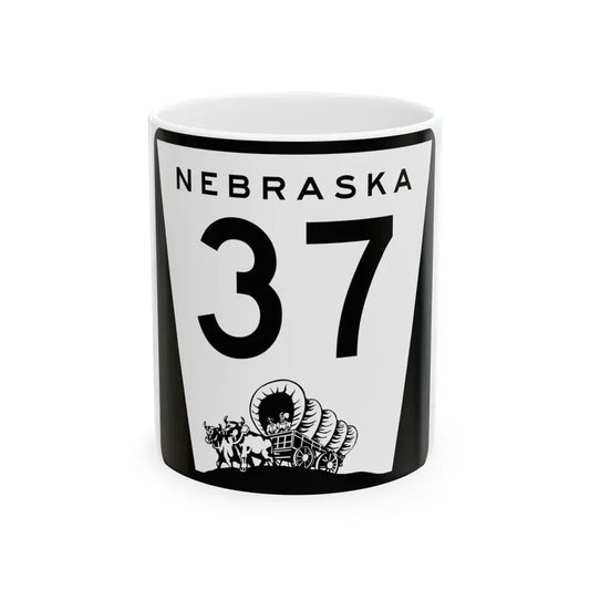 N-37 (Nebraska) (Road Sign) White Coffee Mug 11oz - Go Mug Yourself