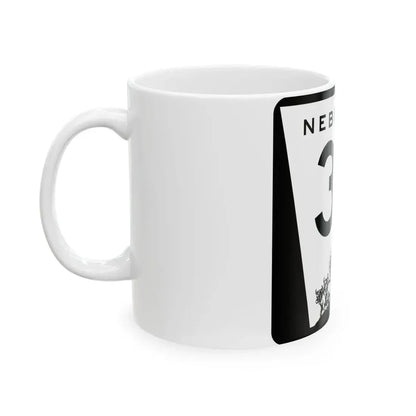 N-37 (Nebraska) (Road Sign) White Coffee Mug - Go Mug Yourself