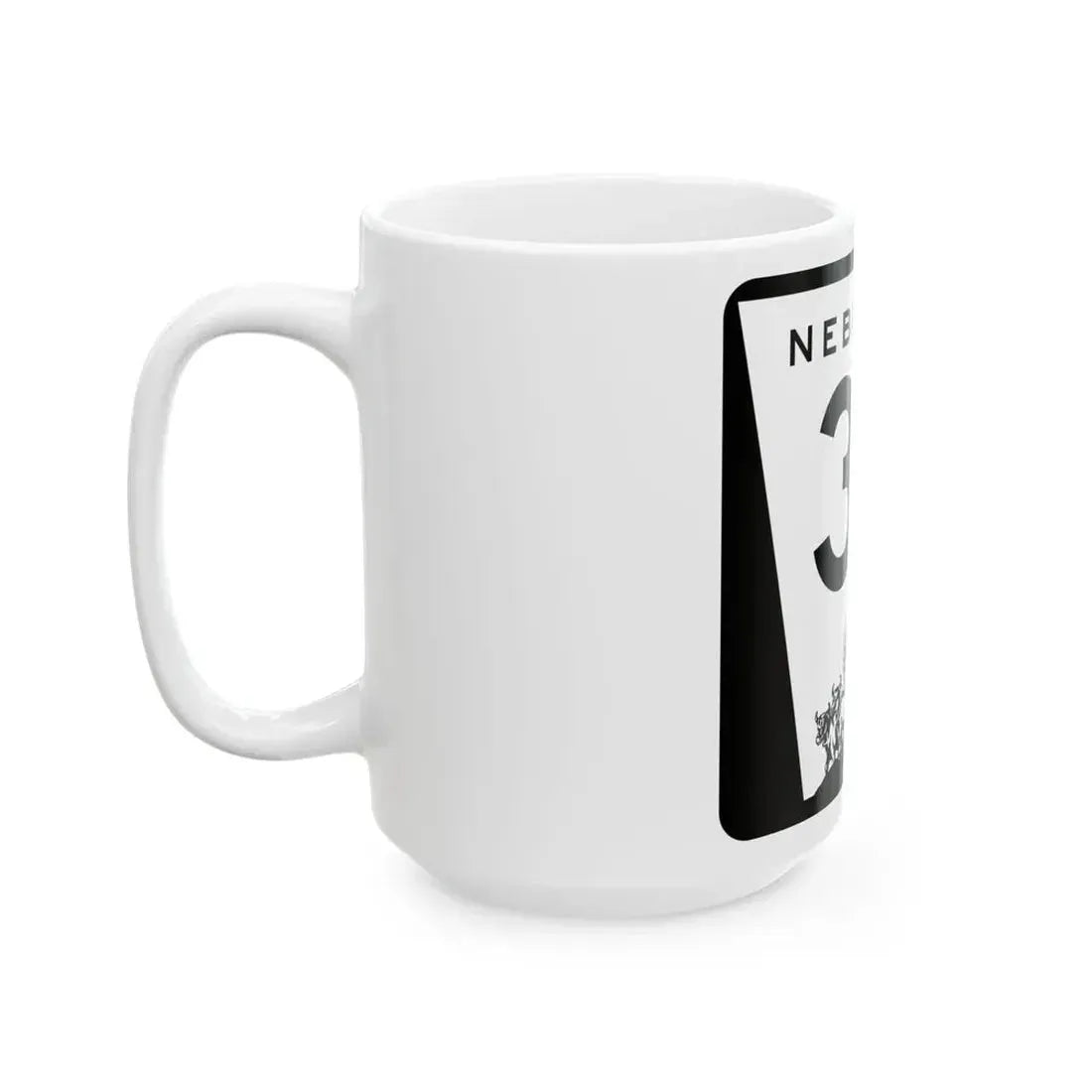 N-37 (Nebraska) (Road Sign) White Coffee Mug - Go Mug Yourself