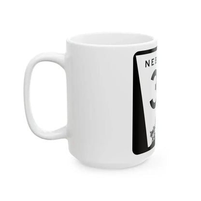 N-37 (Nebraska) (Road Sign) White Coffee Mug - Go Mug Yourself
