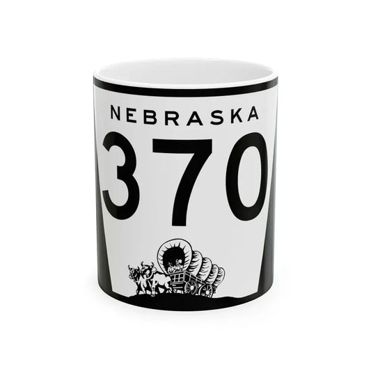 N-370 (Nebraska) (Road Sign) White Coffee Mug 11oz - Go Mug Yourself