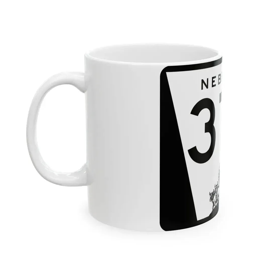 N-370 (Nebraska) (Road Sign) White Coffee Mug - Go Mug Yourself