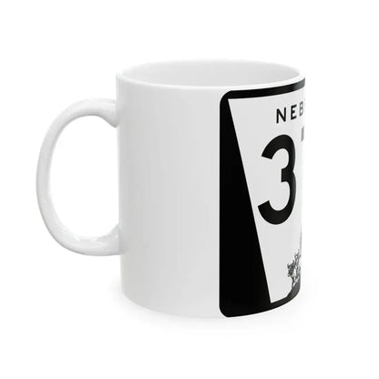 N-370 (Nebraska) (Road Sign) White Coffee Mug - Go Mug Yourself